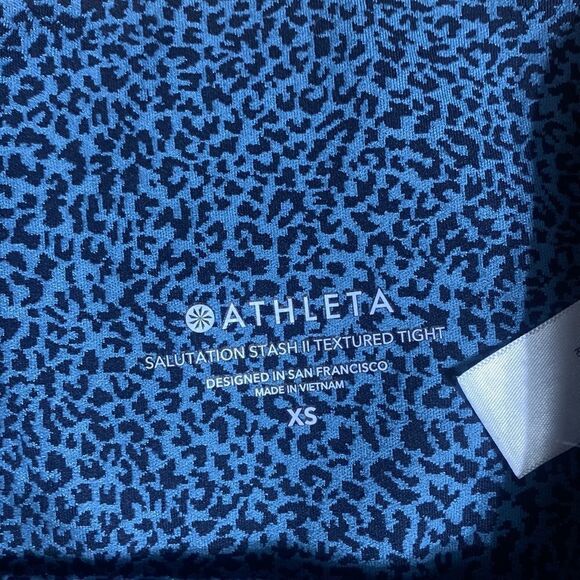 Athleta salutation stash II textured tight size xs blue green 7/8 - Picture 7 of 9